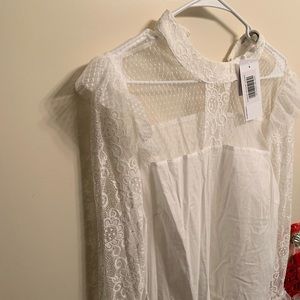 Justfab lace and tulle blouse